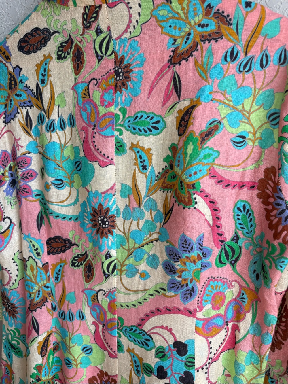 Anjuna Collection Embellished Floral Cotton Maxi Shirt Dress US12 Made in Italy - Picture 16 of 16